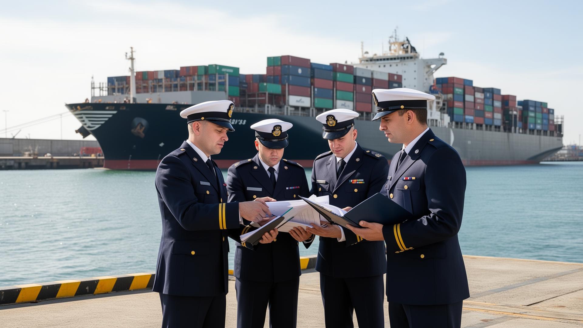 Maritime agency operations team monitoring vessel schedules